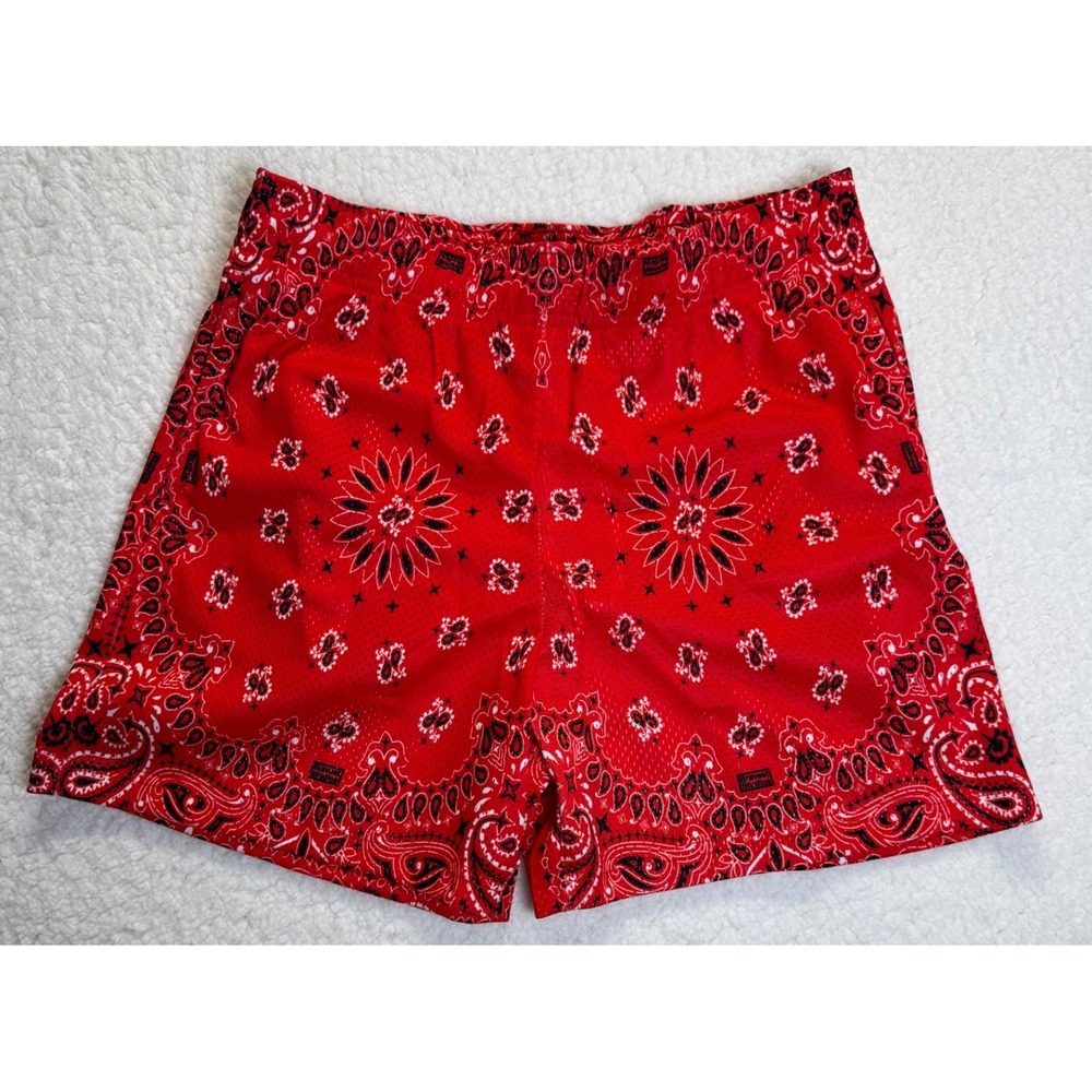 BRAVEST Studios Red Bandana Paisley Mesh Shorts Mens Size M, NWT